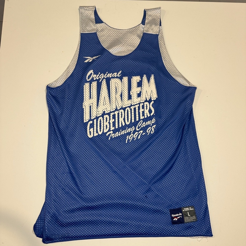VTG Harlem Globetrotters Training Jersey Large‎ Reebok Team Issue Johnson Signed